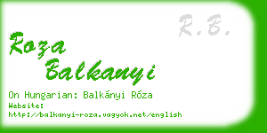 roza balkanyi business card